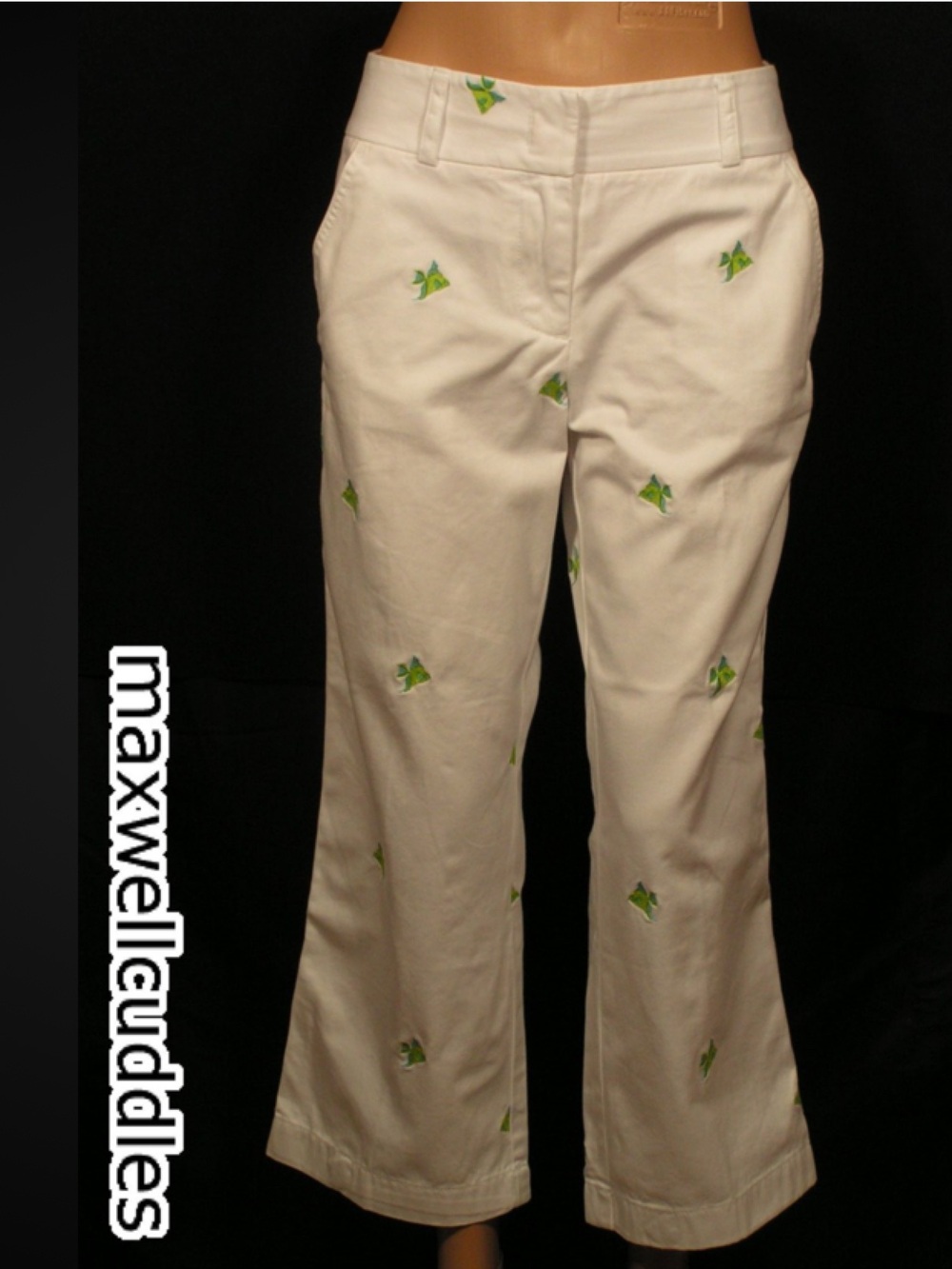 J CREW CROPPED WHITE CHINOS ANGELFISH CRITTER 4 New With Tags Size 4